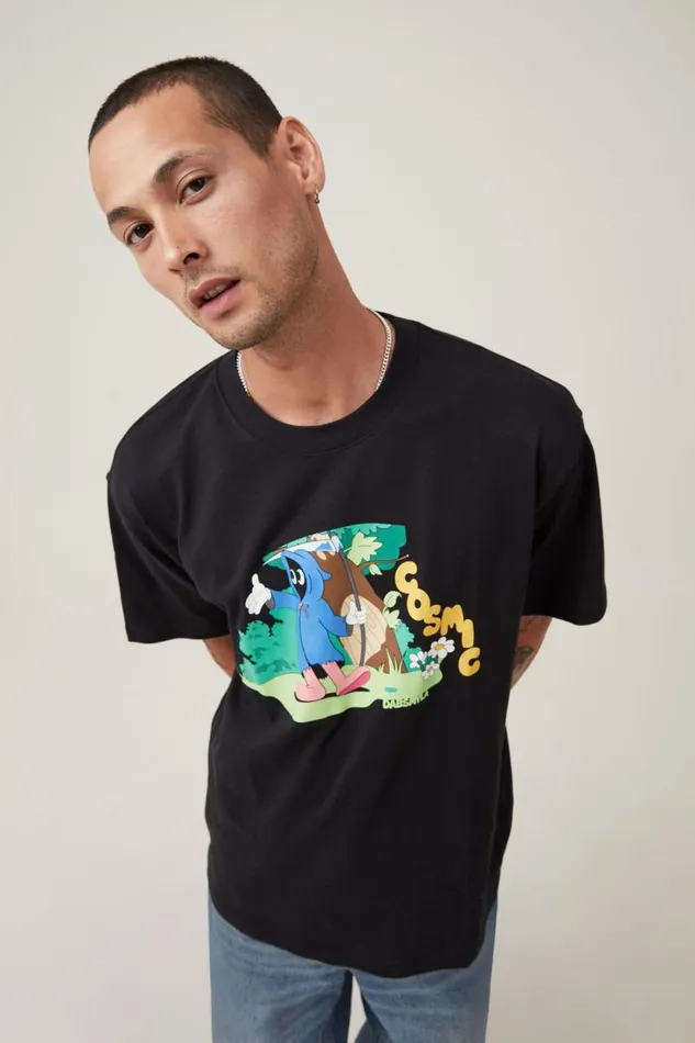 Dabsmyla Loose Fit TShirt Lcn Dab Black Dreams Men Cotton On Tees and Tanks