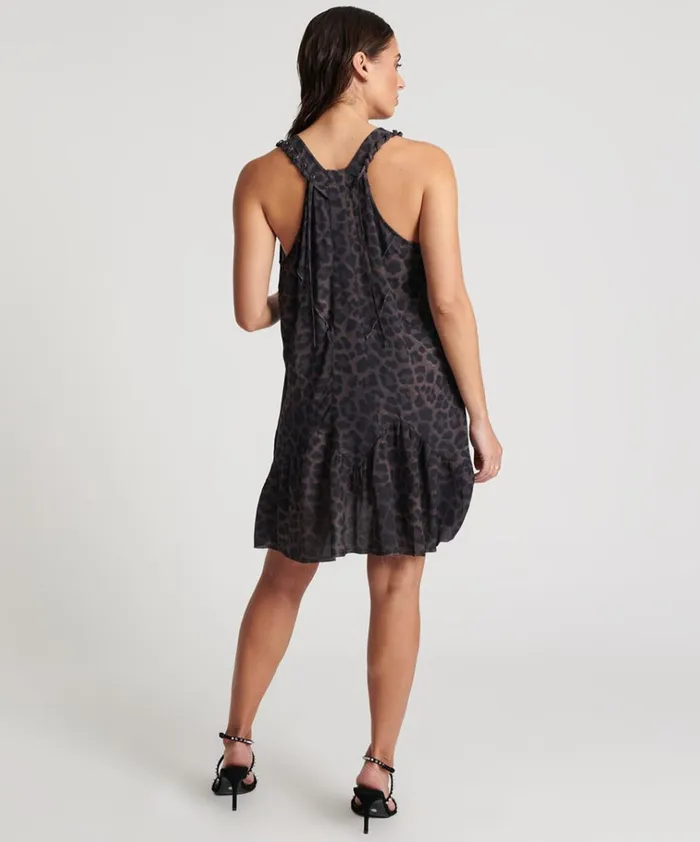 DARK LEOPARD TIERED DRESS Women One Teaspoon Mini Dresses DARK LEOPARD TIERED DRESS Women One Teaspoon Mini Dresses