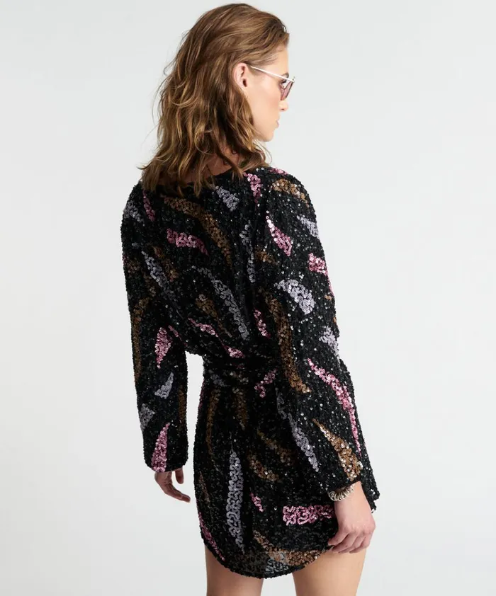 DELUSION HAND BEADED WRAP DRESS Women One Teaspoon Mini Dresses DELUSION HAND BEADED WRAP DRESS Women One Teaspoon Mini Dresses