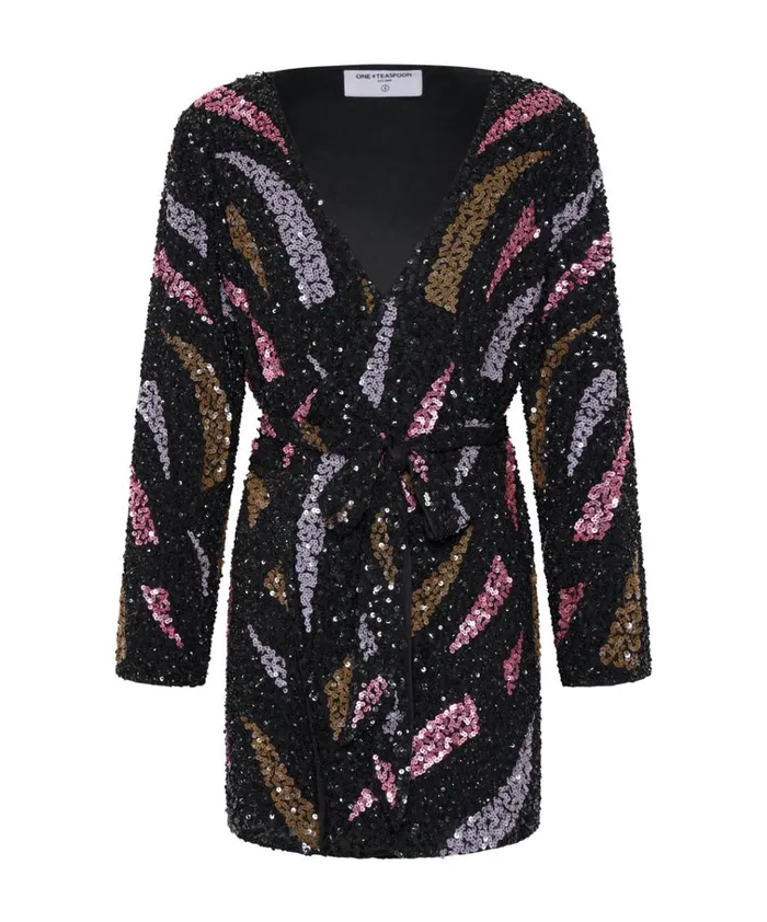 DELUSION HAND BEADED WRAP DRESS Women One Teaspoon Mini Dresses DELUSION HAND BEADED WRAP DRESS Women One Teaspoon Mini Dresses