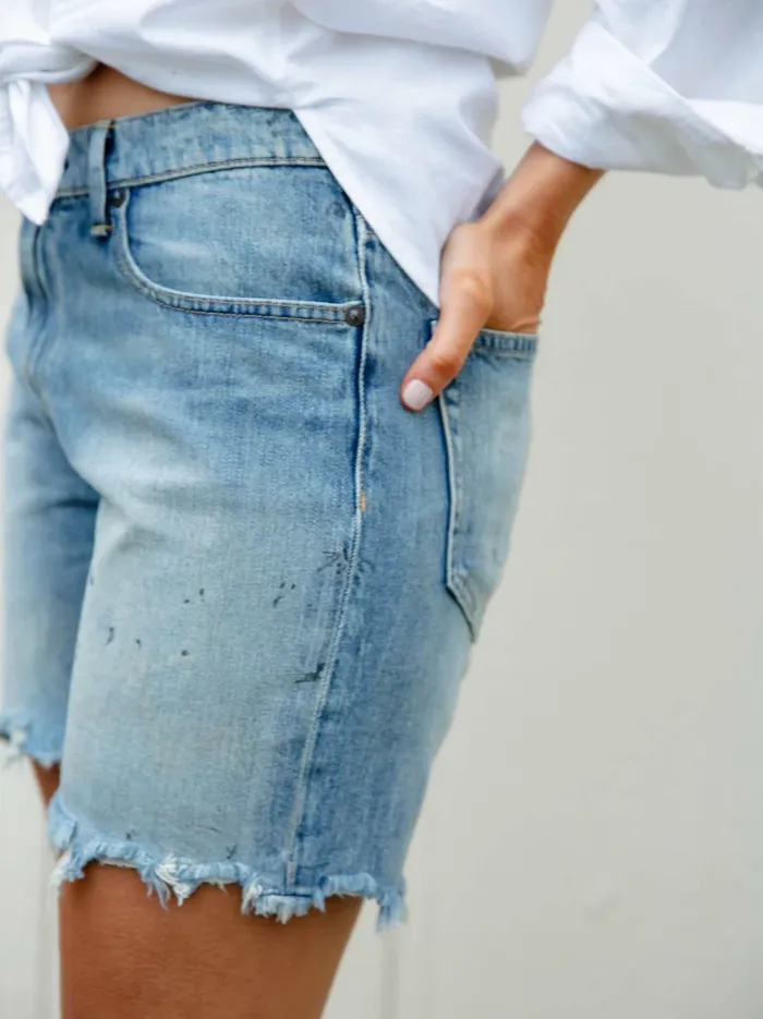 Denim Guadalupe Cutoff Denim Short Painted Blue Wash 8211 Able Women