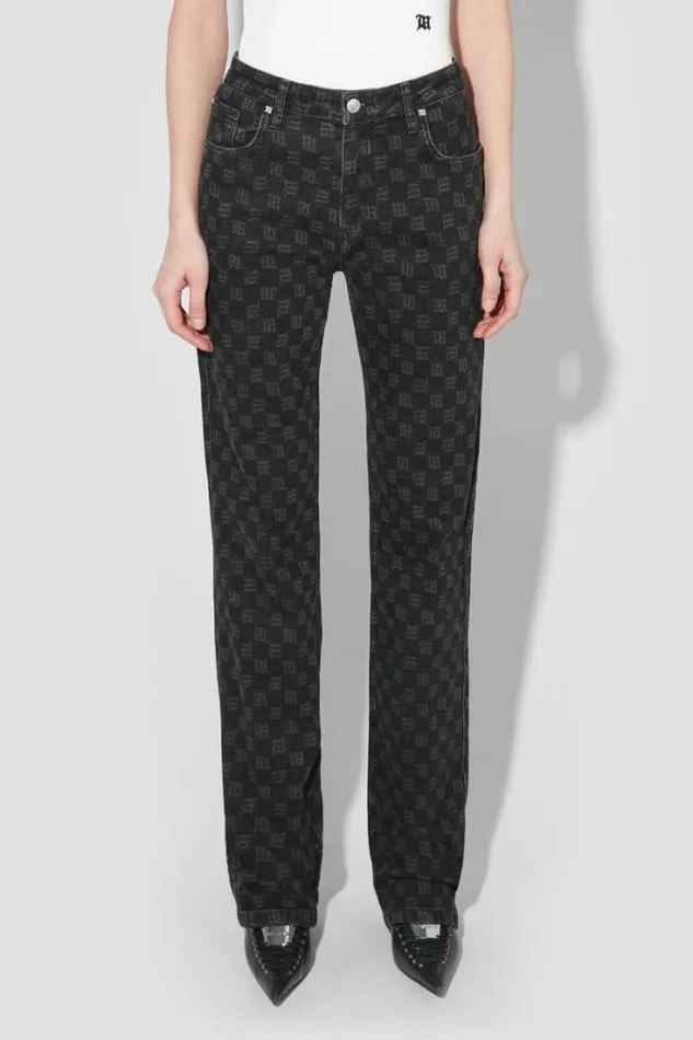 Denim Monogram Trousers Black Women MISBHV Trousers