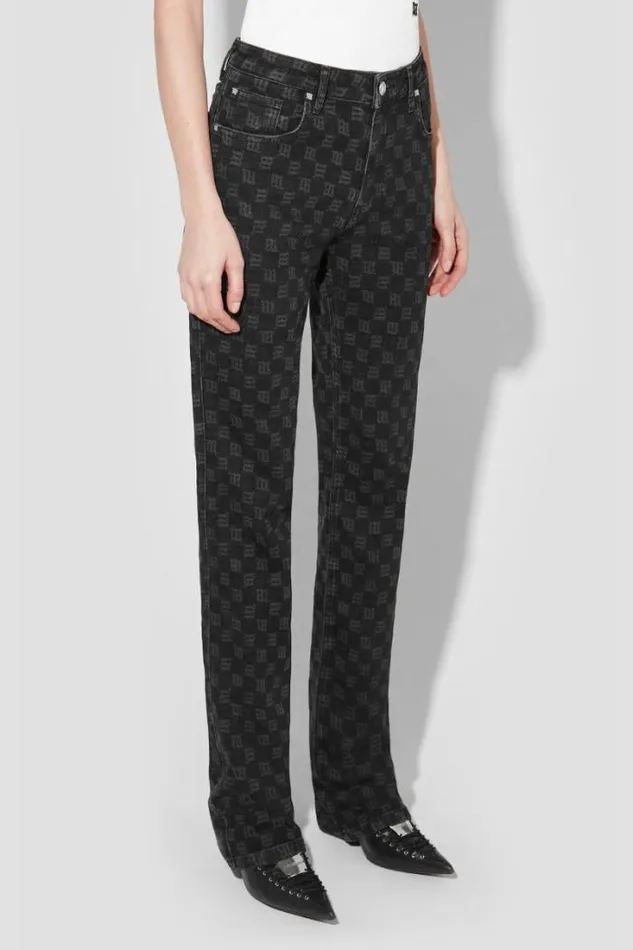 Denim Monogram Trousers Black Women MISBHV Trousers