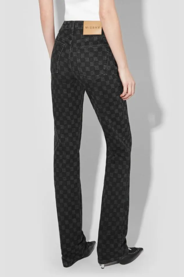 Denim Monogram Trousers Black Women MISBHV Trousers
