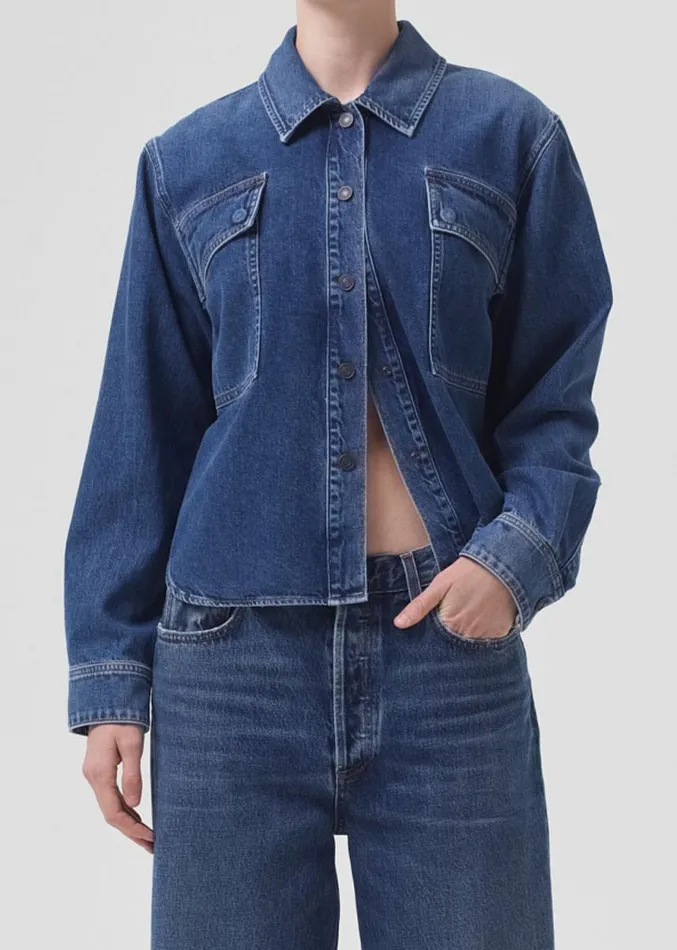 Denim Women Agolde Beck Shirt Jacket In Believe