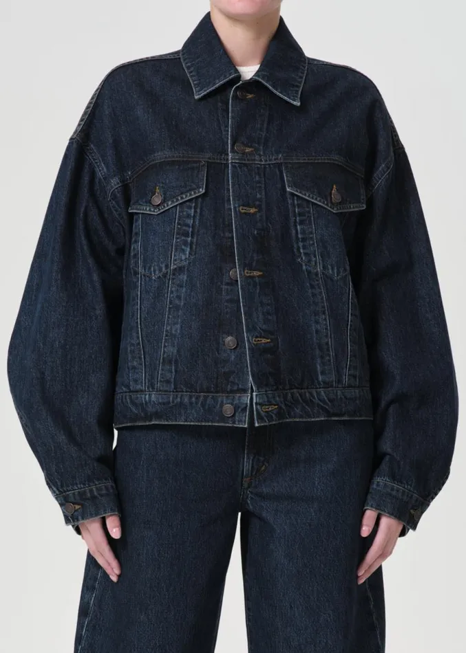 Denim Women Agolde Dalton Balloon Jacket In Pendulum