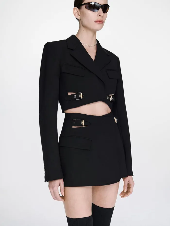 Dion Lee Core INTERLOCK BLAZER SKIRT Black 8211 Shop