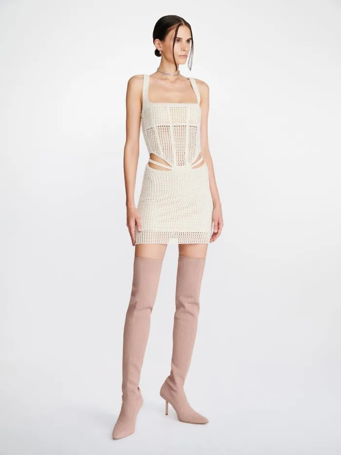 Dion Lee Dresses CROCHET SUSPEND CORSET MINI DRESS Ecru 8211 Shop