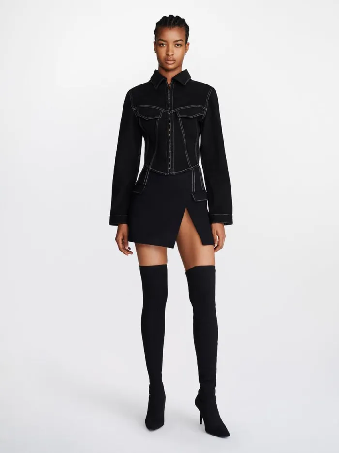 Dion Lee Outerwear DENIM CORSET JACKET Black 8211 Shop