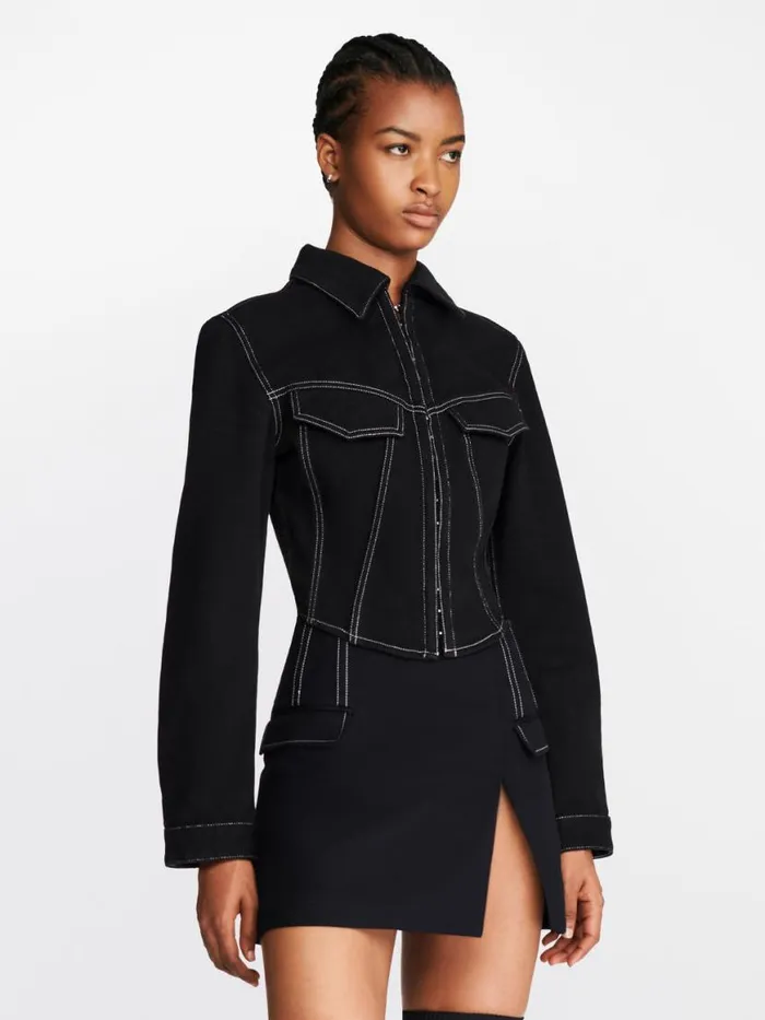 Dion Lee Outerwear DENIM CORSET JACKET Black 8211 Shop