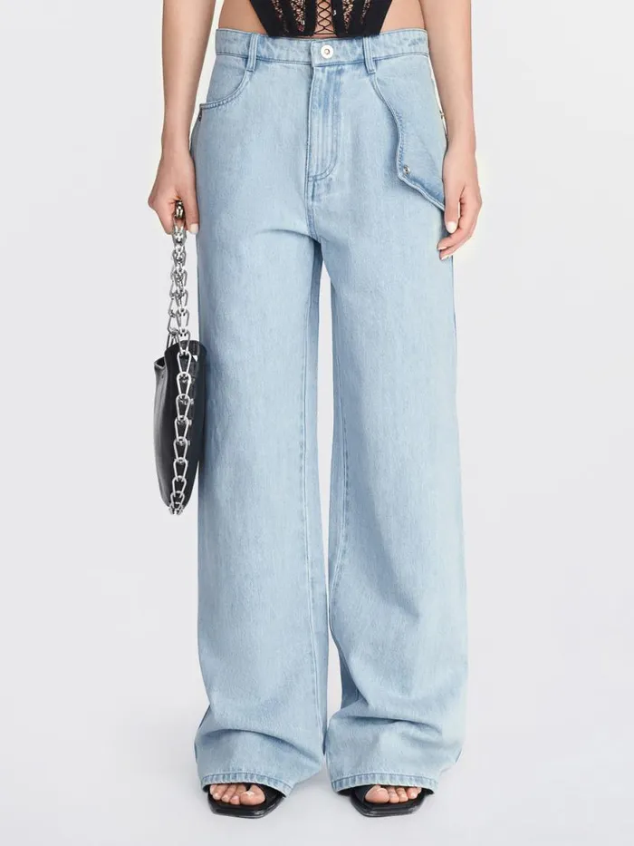 Dion Lee Pants CLASSIC DENIM PANT Cyan 8211 UnisexShop