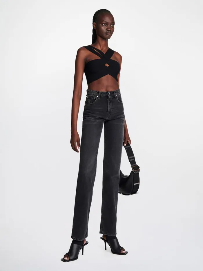 Dion Lee Pants HIGH STRAIGHT LEG JEAN Black 8211 Shop