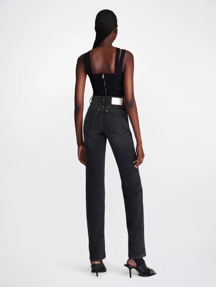 Dion Lee Pants HIGH STRAIGHT LEG JEAN Black 8211 Shop