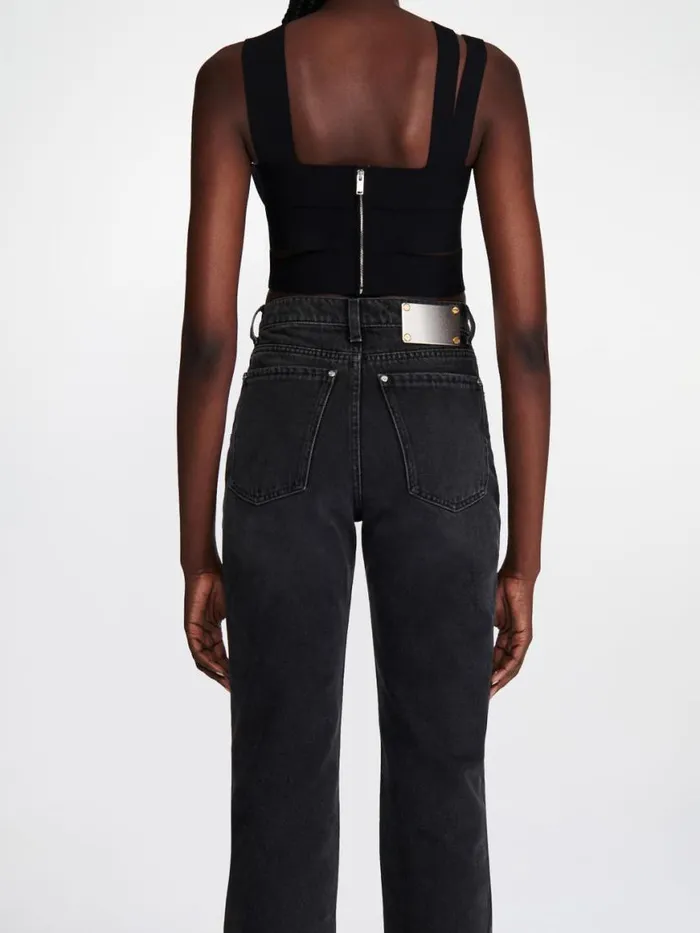 Dion Lee Pants HIGH STRAIGHT LEG JEAN Black 8211 Shop