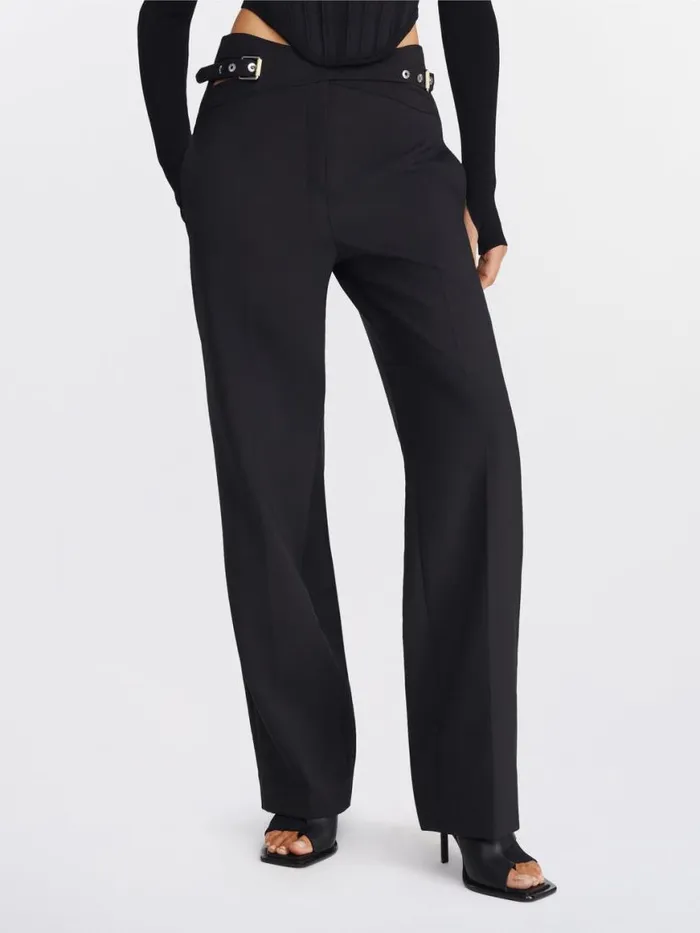 Dion Lee Pants INTERLOCK WOOL TROUSER Black 8211 UnisexShop