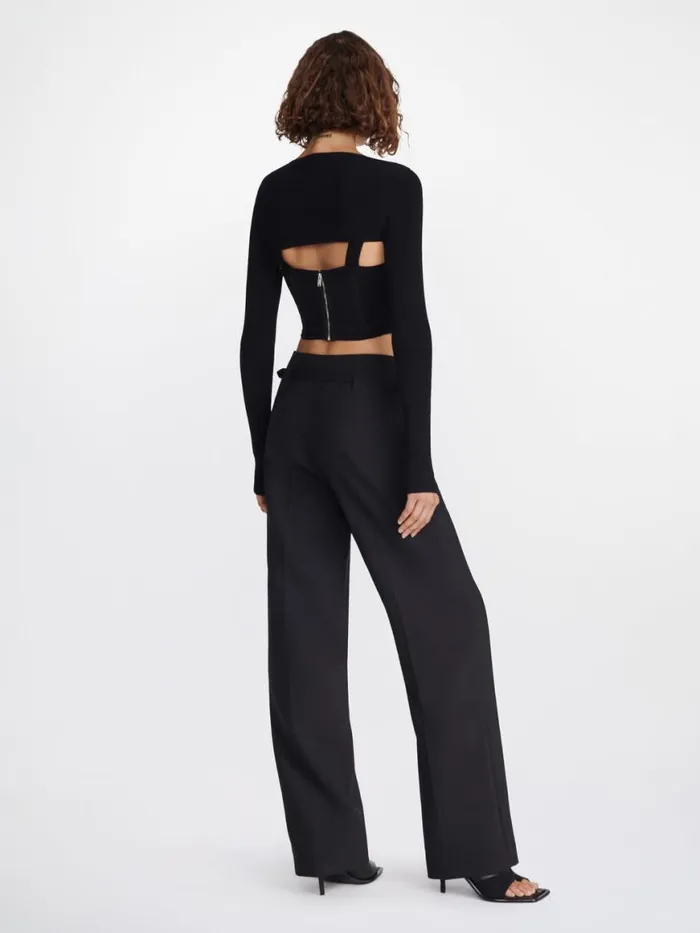Dion Lee Pants INTERLOCK WOOL TROUSER Black 8211 UnisexShop
