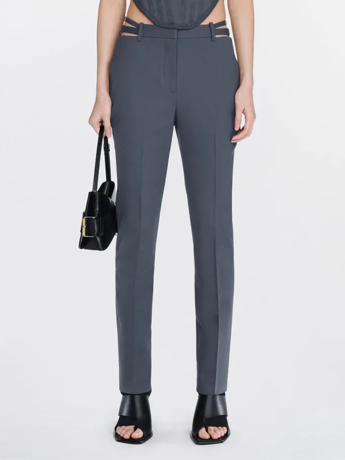 Dion Lee Pants SLIM LINGERIE PANT Asphalt 8211 Shop