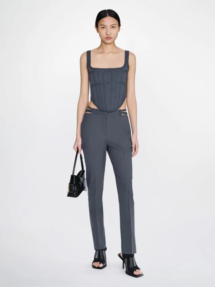Dion Lee Pants SLIM LINGERIE PANT Asphalt 8211 Shop