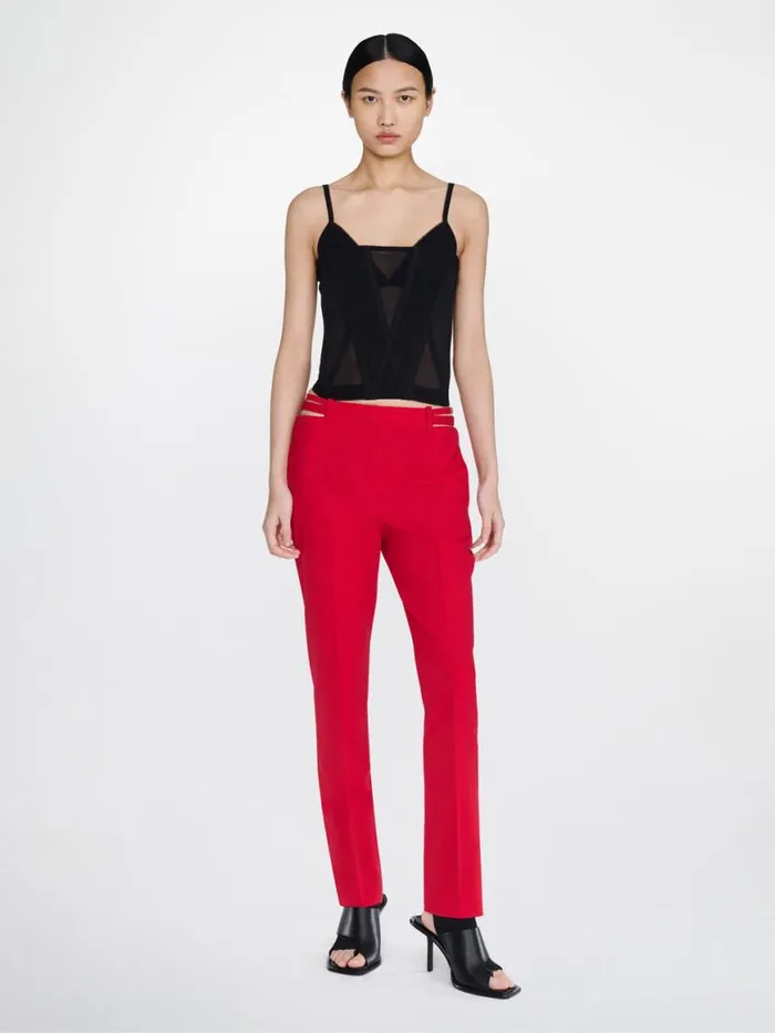 Dion Lee Pants SLIM LINGERIE PANT Red 8211 Shop