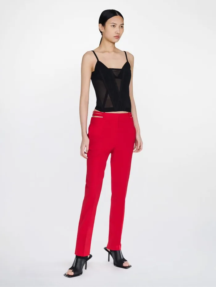 Dion Lee Pants SLIM LINGERIE PANT Red 8211 Shop