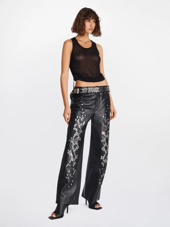 Dion Lee Pants STUDDED SNAKESKIN PANT Black 8211 UnisexShop
