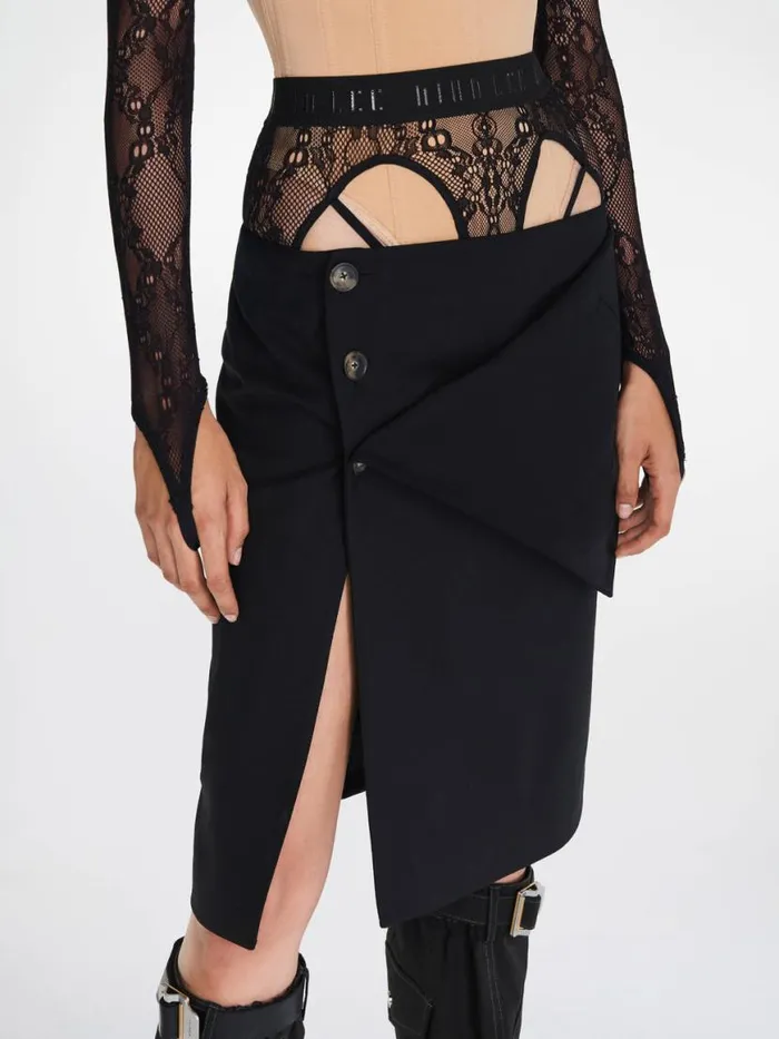 Dion Lee Skirts FOLDOVER MIDI SKIRT Black 8211 Shop