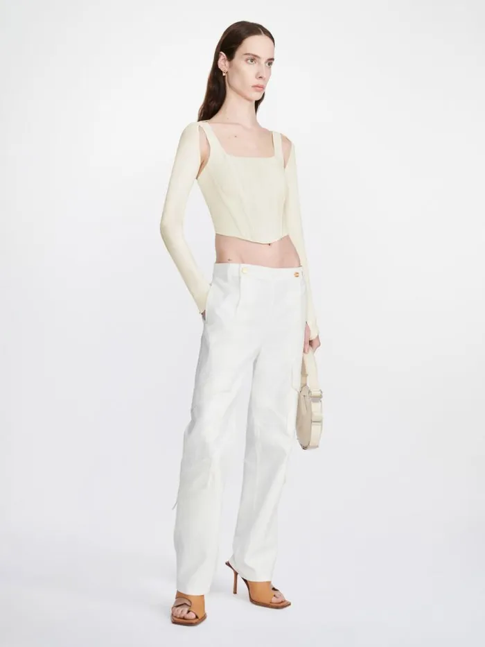 Dion Lee Tops POINTELLE CORSET LS TOP Bone 8211 Shop