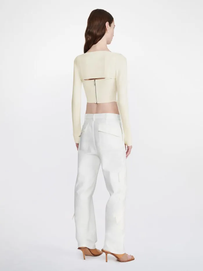Dion Lee Tops POINTELLE CORSET LS TOP Bone 8211 Shop