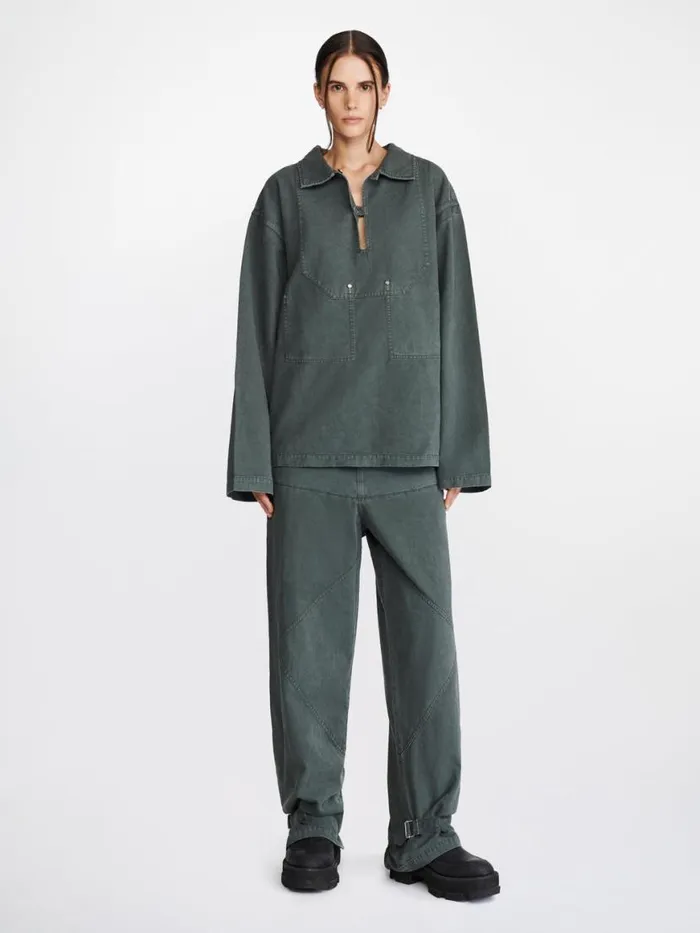 Dion Lee Tops RIVETED PULLOVER SHIRT Washed Mercury 8211 UnisexShop