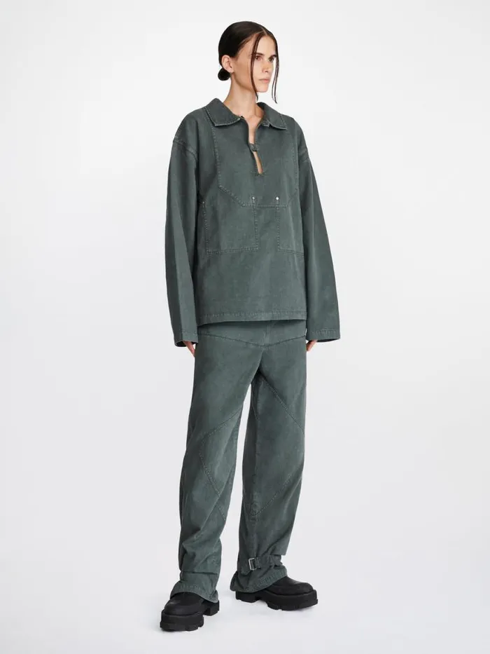 Dion Lee Tops RIVETED PULLOVER SHIRT Washed Mercury 8211 UnisexShop