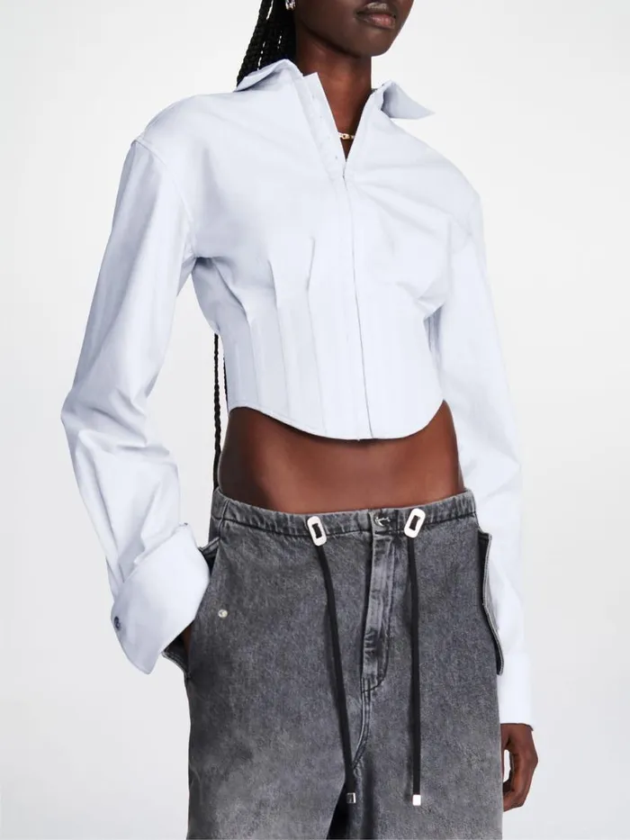 Dion Lee Tops TUXEDO CORSET SHIRT Steam 8211 Shop