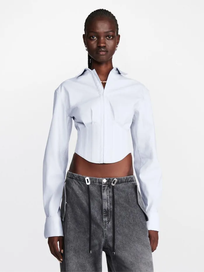 Dion Lee Tops TUXEDO CORSET SHIRT Steam 8211 Shop