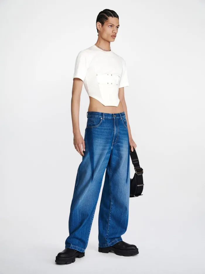 Dion Lee Tops WORKWEAR CORSET TEE Ivory 8211 UnisexShop
