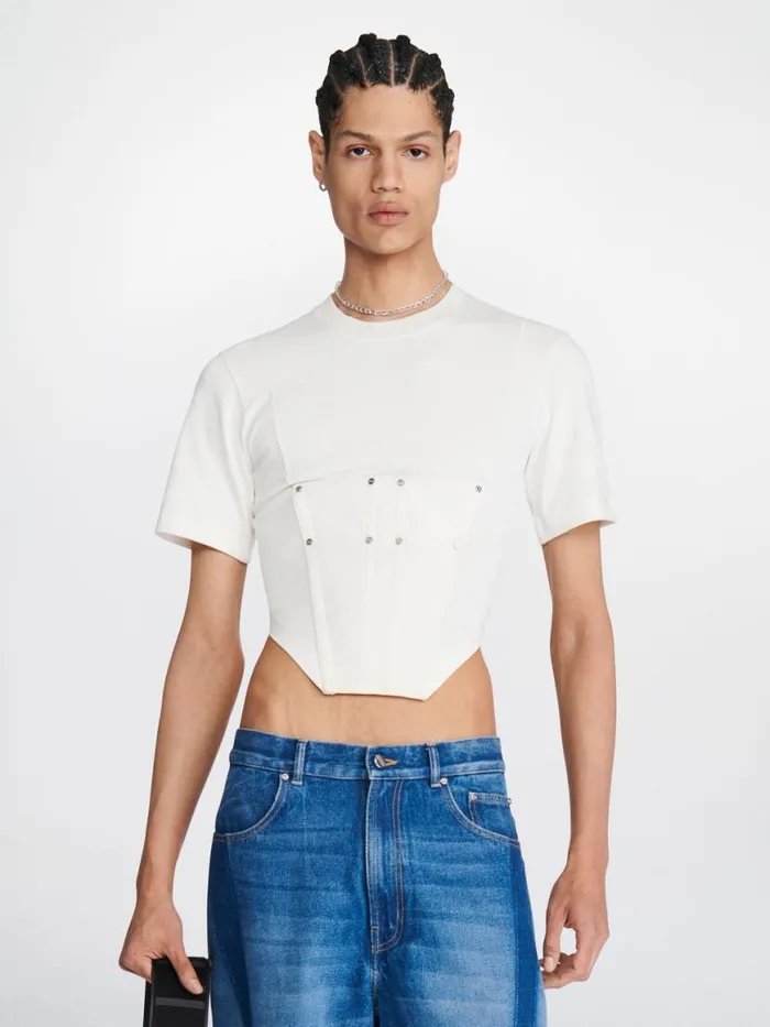 Dion Lee Tops WORKWEAR CORSET TEE Ivory 8211 UnisexShop