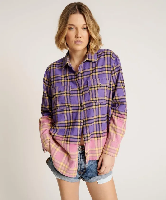 DIP DYE FLANNEL LIBERTY SHIRT Women One Teaspoon Shirts