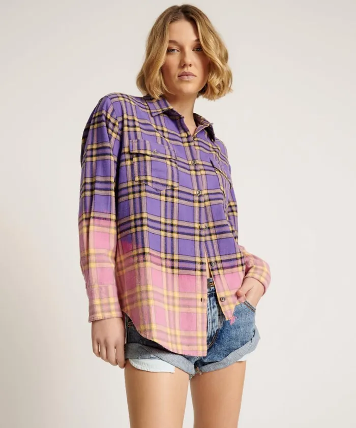 DIP DYE FLANNEL LIBERTY SHIRT Women One Teaspoon Shirts DIP DYE FLANNEL LIBERTY SHIRT Women One Teaspoon Shirts