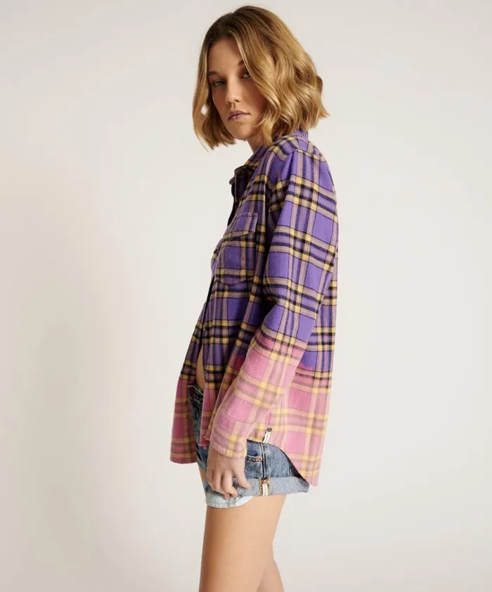 DIP DYE FLANNEL LIBERTY SHIRT Women One Teaspoon Shirts DIP DYE FLANNEL LIBERTY SHIRT Women One Teaspoon Shirts