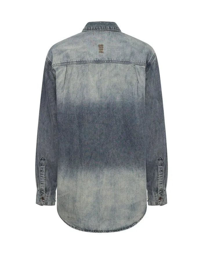 DIRTY BLUE EVERYDAY DENIM SHIRT Women One Teaspoon Denim Tops DIRTY BLUE EVERYDAY DENIM SHIRT Women One Teaspoon Denim Tops