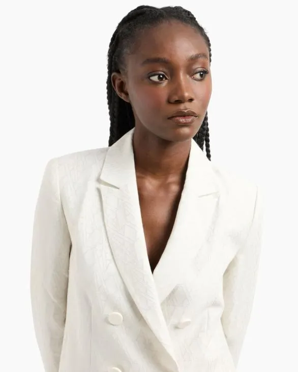 Double Breasted Jackets White Women Armani Matching Sets Double Breasted Jackets White Women Armani Matching Sets