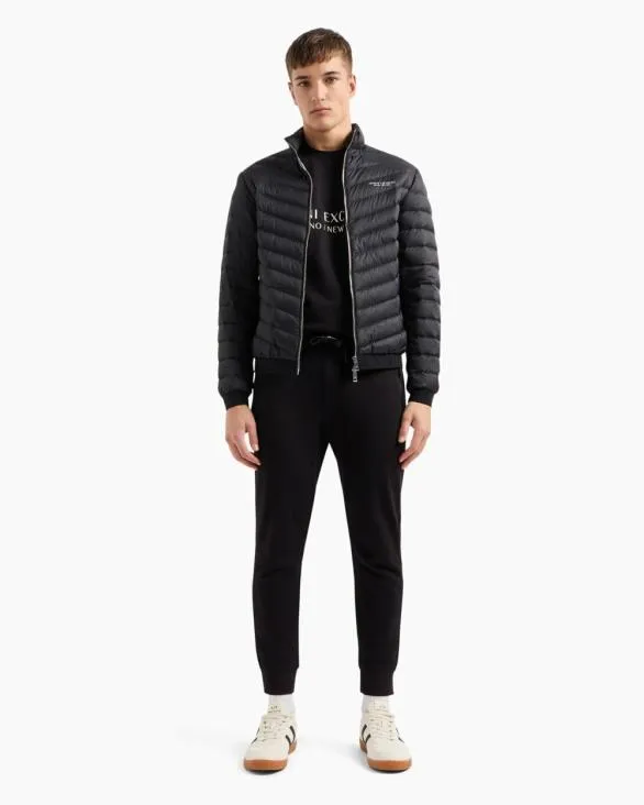 Doublefaced Padded Jacket With Zip Black Men Armani Outerwear Doublefaced Padded Jacket With Zip Black Men Armani Outerwear