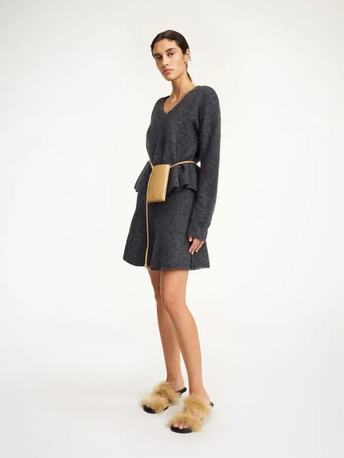 Dox Mini Skirt Grey Melange Women By Malene Birger Skirts