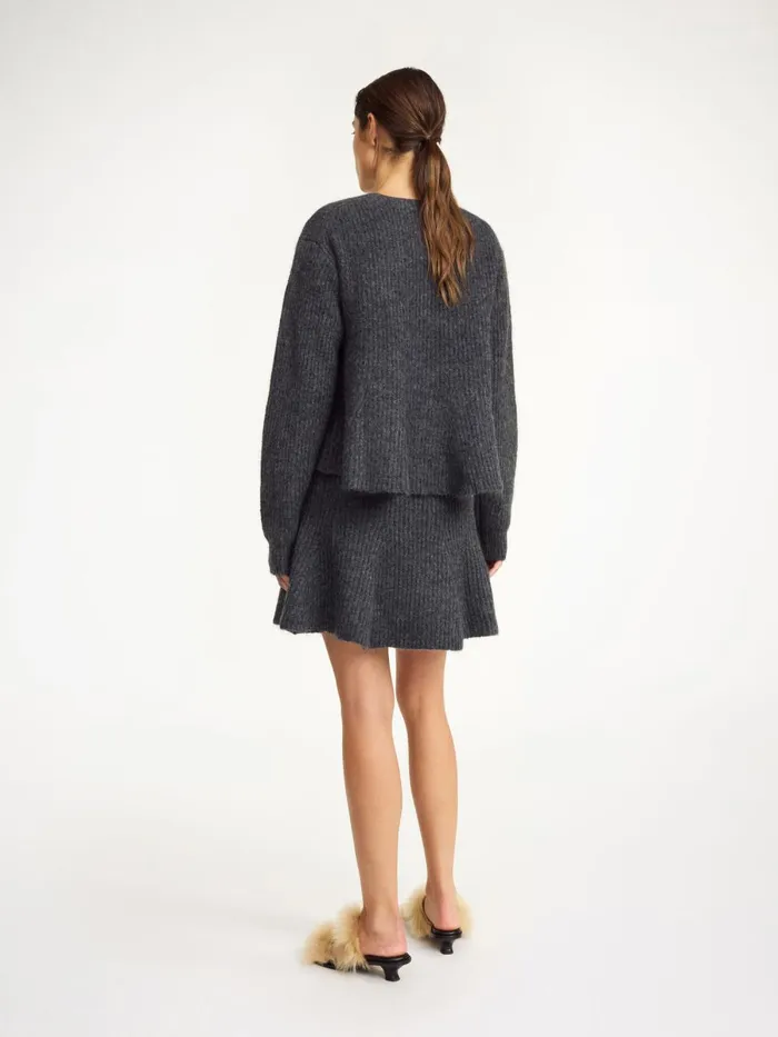 Dox Mini Skirt Grey Melange Women By Malene Birger Skirts