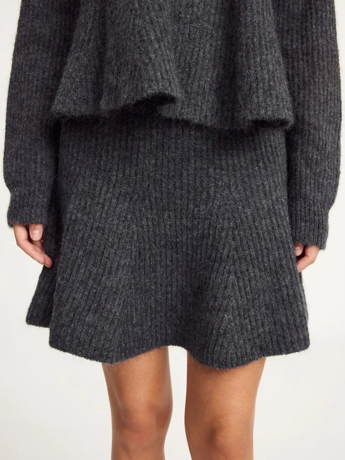 Dox Mini Skirt Grey Melange Women By Malene Birger Skirts