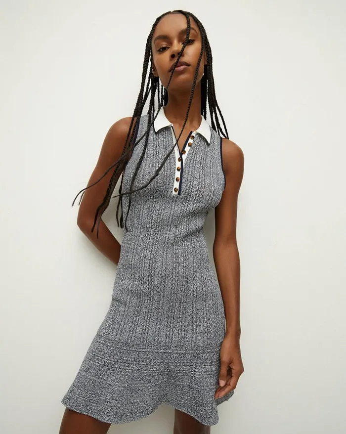 Dresses Shop Veronica Beard Nyle Knit Dress Navy Multi