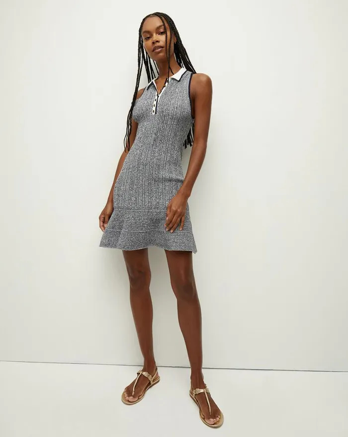 Dresses Shop Veronica Beard Nyle Knit Dress Navy Multi