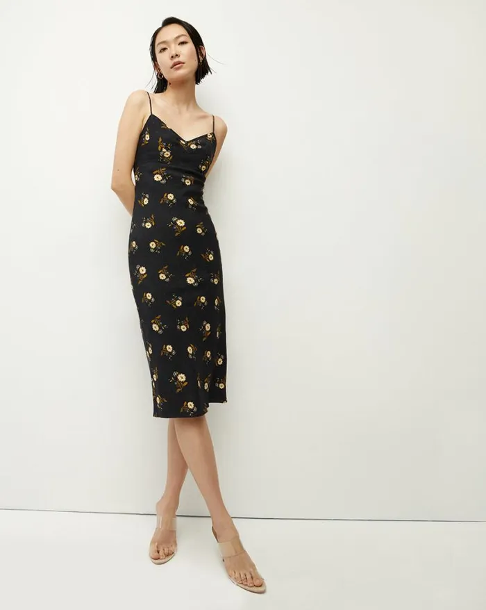 Dresses Shop Veronica Beard Shara Floral StretchSilk Dress Black Multi