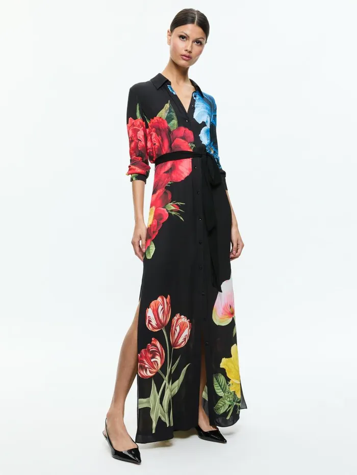 Dresses Women Alice Olivia CHASSIDY MAXI SHIRT DRESS Le Parisien Black