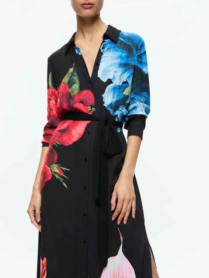 Dresses Women Alice Olivia CHASSIDY MAXI SHIRT DRESS Le Parisien Black