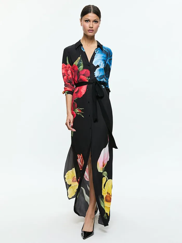 Dresses Women Alice Olivia CHASSIDY MAXI SHIRT DRESS Le Parisien Black