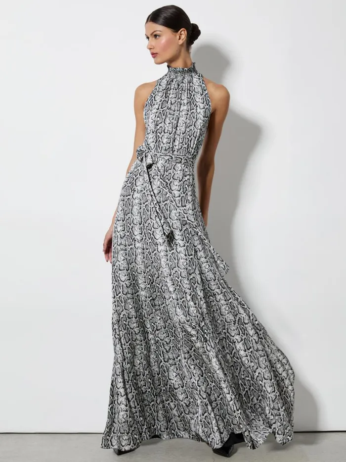 Dresses Women Alice Olivia DITA SMOCKED NECK GODET MAXI DRESS Floral Dreams